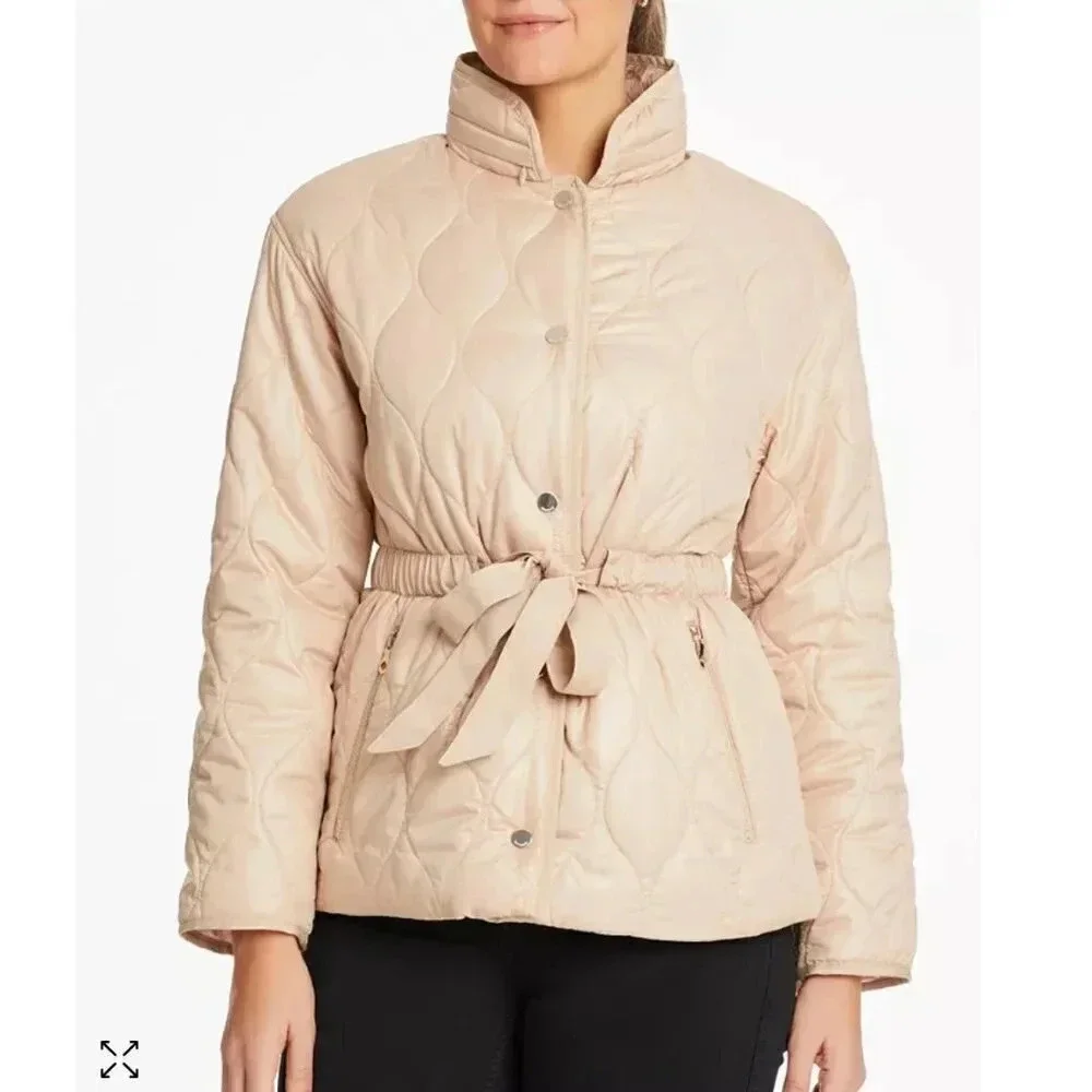 NWT Kate Spade Relaxed Belted Quilted Anorak Coat Size Medium